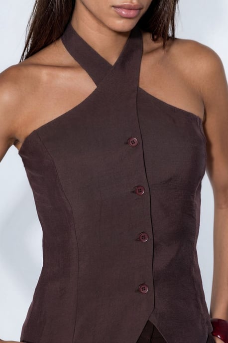 Modal-Mix Halter-Tie Fitted Weste - Image 5