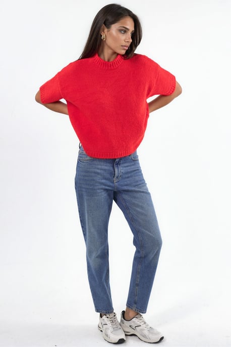 Lässiger Schnitt Rundhals-Strickpullover - Image 2