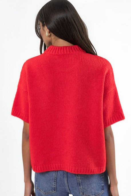 Lässiger Schnitt Rundhals-Strickpullover - Image 3