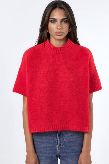 Lässiger Schnitt Rundhals-Strickpullover - Image 5