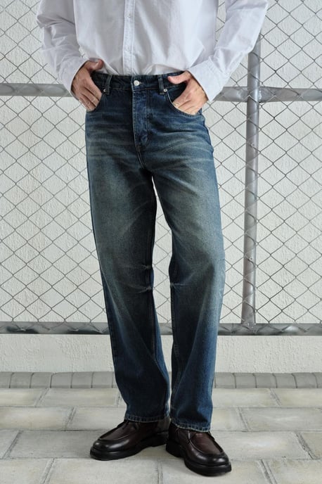 Herren Mid-Waist Geradeleg-Denim-Jeans - Image 2