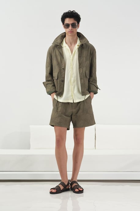 Blumen-Jacquard-Knopfhemdkragenjacke - Image 1