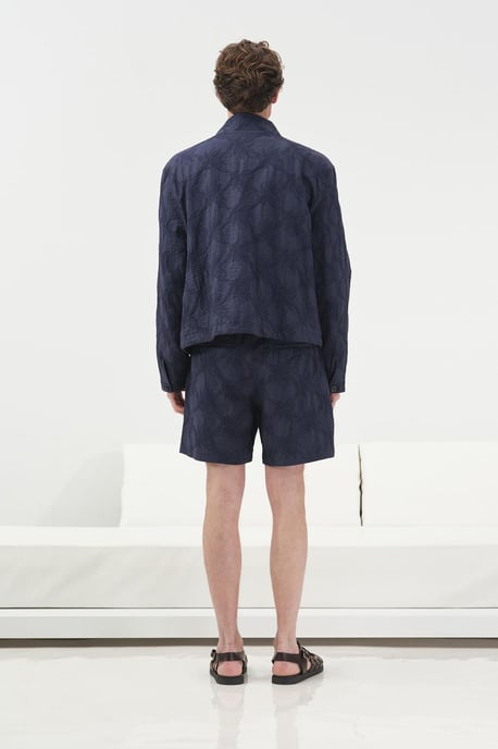 Giesto Jacke mit Jacquardmuster und Knopfverschluss - Marineblau - Image 5