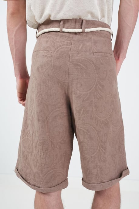 Texturierte Mid-Waist Weite Shorts - Image 3