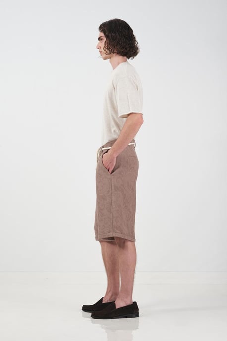Texturierte Mid-Waist Weite Shorts - Image 4