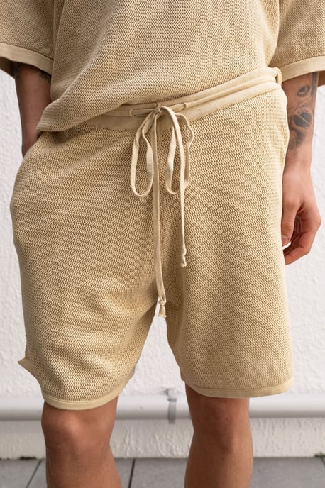 Strukturierte Strickwaren Sweat-Shorts mit mittlerer Taille - Image 1
