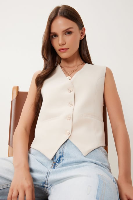 Crop-Button-Weste - Image 2