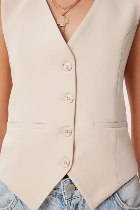 Crop-Button-Weste - Image 5