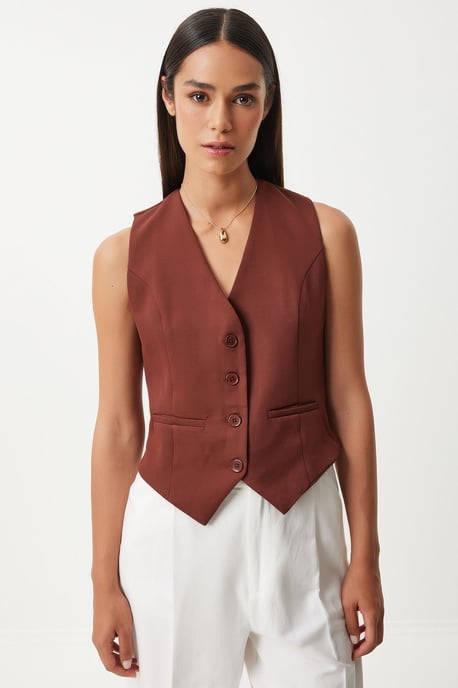 Crop-Button-Weste - Image 2