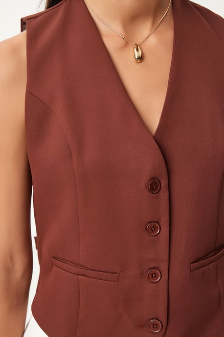 Crop-Button-Weste - Image 4