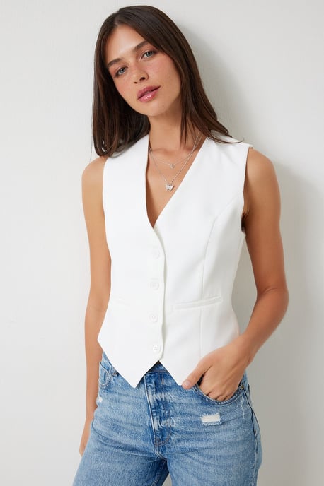 Crop-Button-Weste - Image 3
