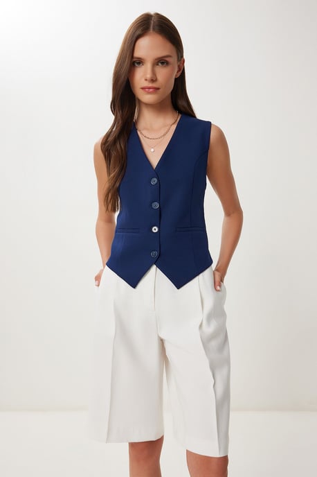 Crop-Button-Weste - Image 2