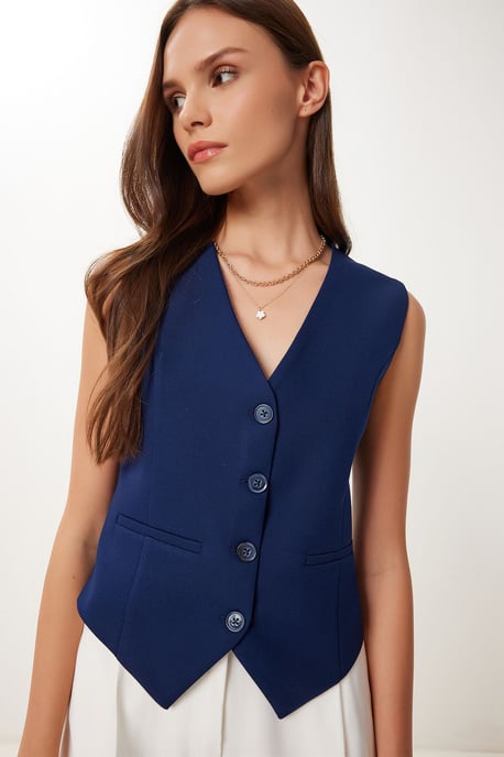 Crop-Button-Weste - Image 3