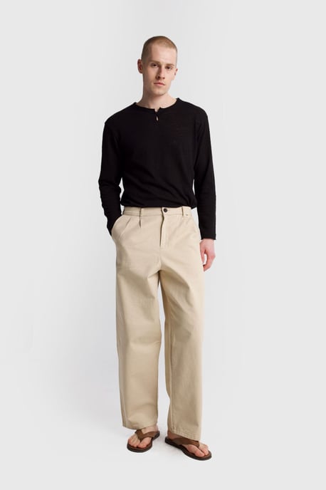 Herren Regular Fit Falten-Gabardine-Hose - Image 1