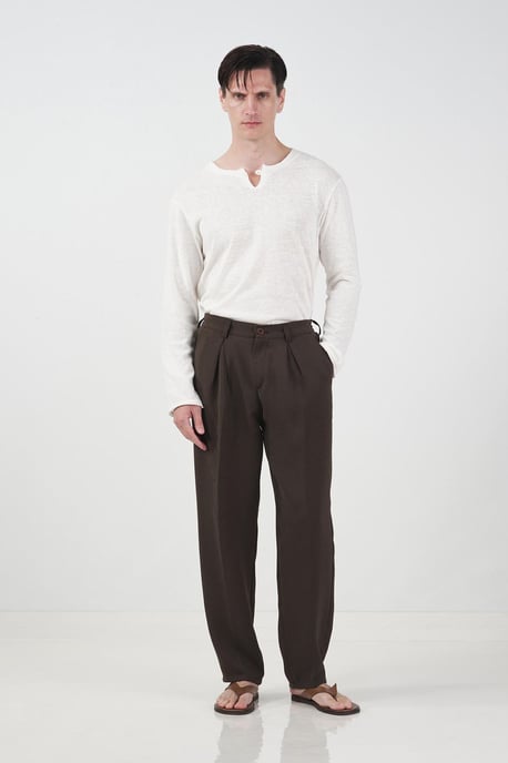 Gerade geschnittene gefaltete Hose - Image 1