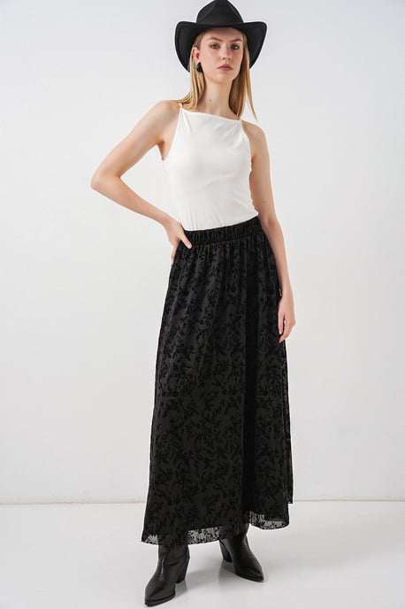 Blumenkleid Hohe Taille Maxi-Rock - Image 1