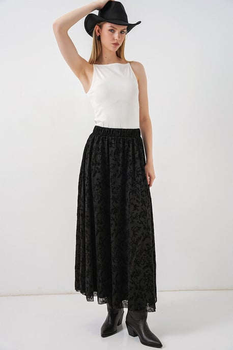 Blumenkleid Hohe Taille Maxi-Rock - Image 3