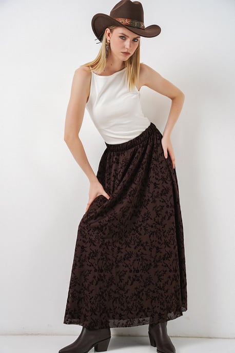 Blumenkleid Hohe Taille Maxi-Rock - Image 3
