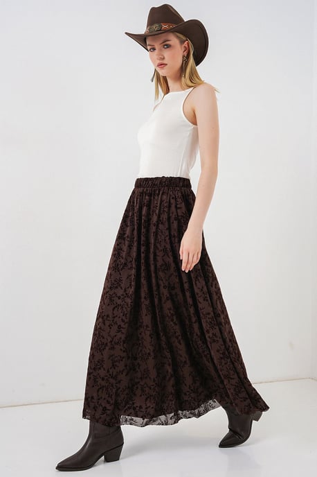 Blumenkleid Hohe Taille Maxi-Rock - Image 5