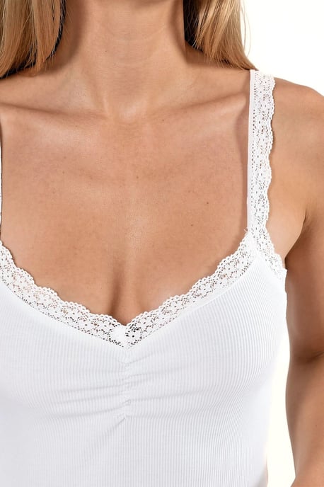 V-Ausschnitt Spitzen-Detail Tanktop - Image 2