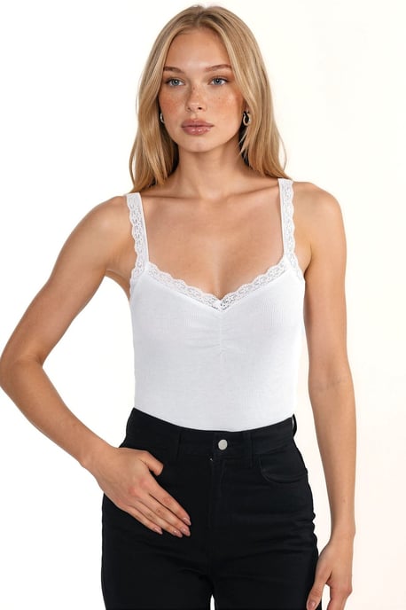V-Ausschnitt Spitzen-Detail Tanktop - Image 5