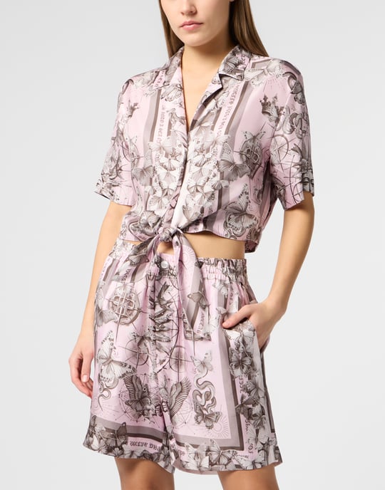 Cropped Bow Shirt Butterfly Tattoo - Image 2