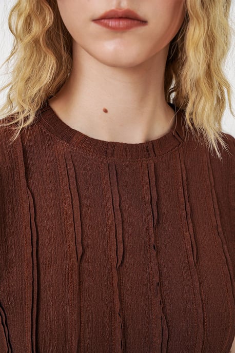 Strukturierte Ripp-Strick-Bluse - Image 4