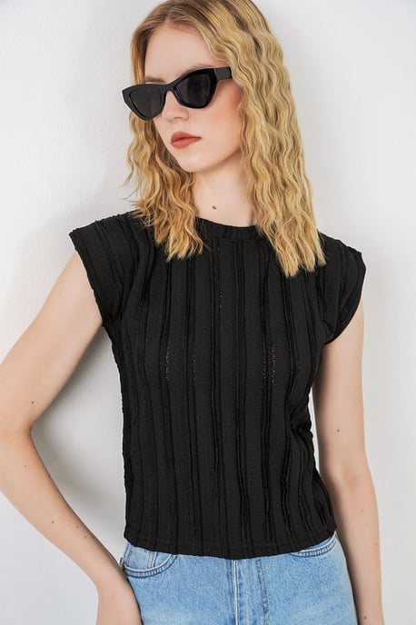 Strukturiertes Ripp-Pullover-Bluse - Image 3