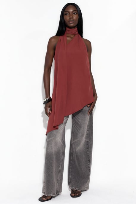 Halterneck-Top mit Schal-Detail - Image 2