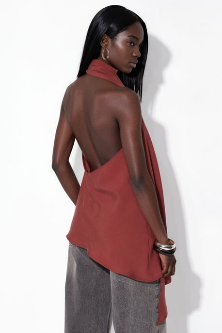 Halterneck-Top mit Schal-Detail - Image 3