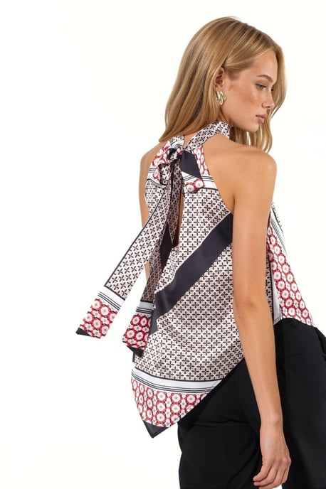 Musterbluse mit Halterkragen - Image 2