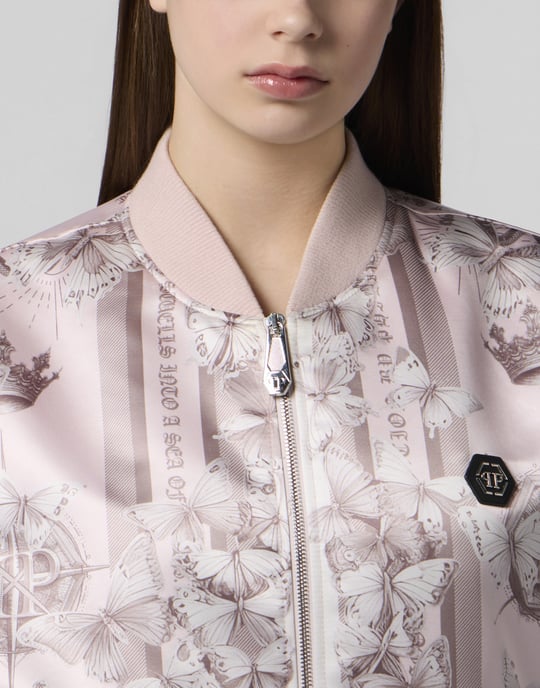 Oversized Satin Bomber Butterfly Tattoo - Image 3