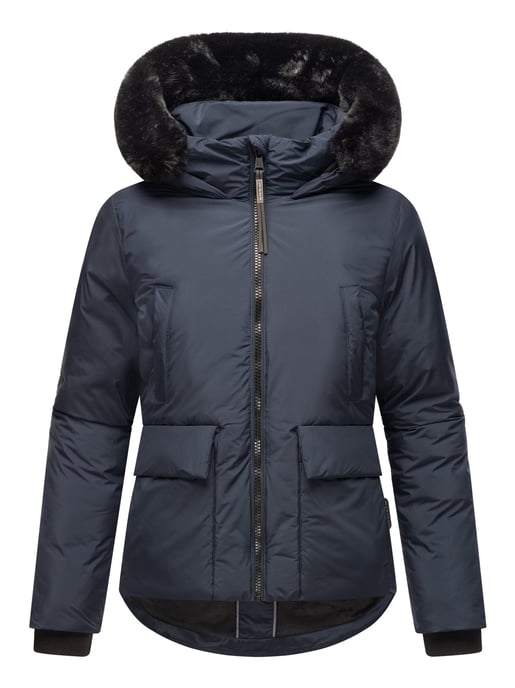 Marikoo Damen Winterjacke kurz mit Kunstfell & Teddyfutter – Morinaa - Image 2