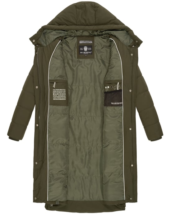 Marikoo Damen Winterjacke Soranaa – lang, warm & mit Kapuze - Image 5