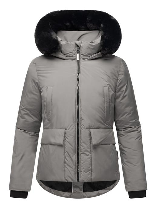 Marikoo Damen Winterjacke kurz mit Kunstfell & Teddyfutter – Morinaa - Image 2