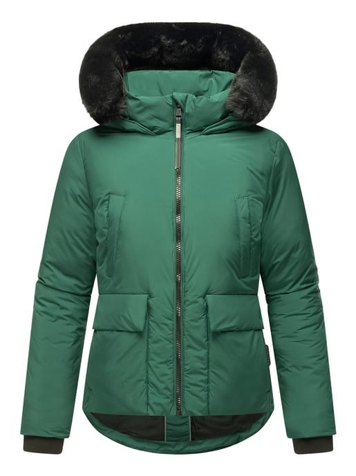 Marikoo Damen Winterjacke kurz mit Kunstfell & Teddyfutter – Morinaa - Image 2