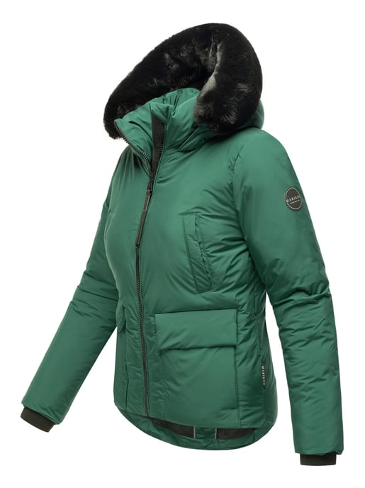 Marikoo Damen Winterjacke kurz mit Kunstfell & Teddyfutter – Morinaa - Image 3