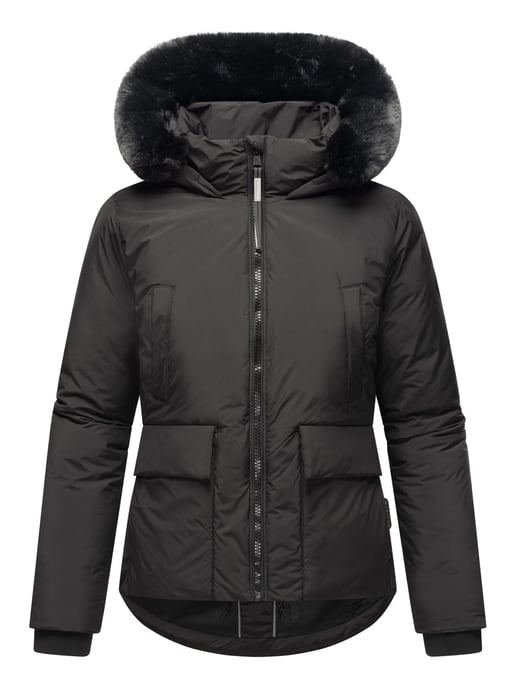 Marikoo Damen Winterjacke kurz mit Kunstfell & Teddyfutter – Morinaa - Image 2