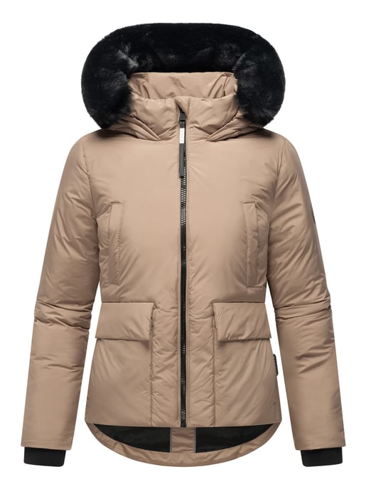 Marikoo Damen Winterjacke kurz mit Kunstfell & Teddyfutter – Morinaa - Image 2