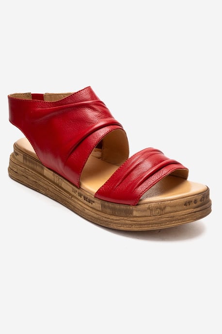 Lunas Leder Side-Zip Flach Absatz Sandale - Image 3
