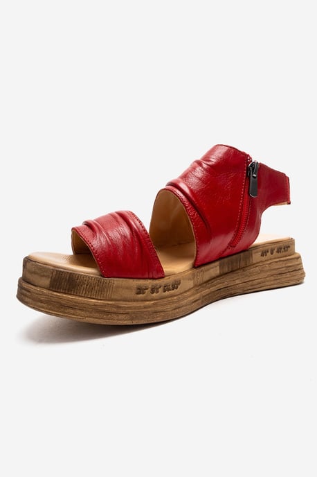 Lunas Leder Side-Zip Flach Absatz Sandale - Image 6