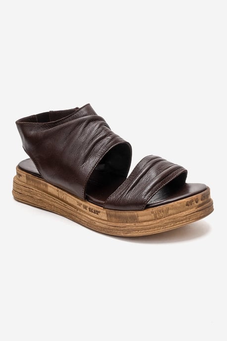 Lunas Leder Side-Zip Flach Absatz Sandale - Image 3