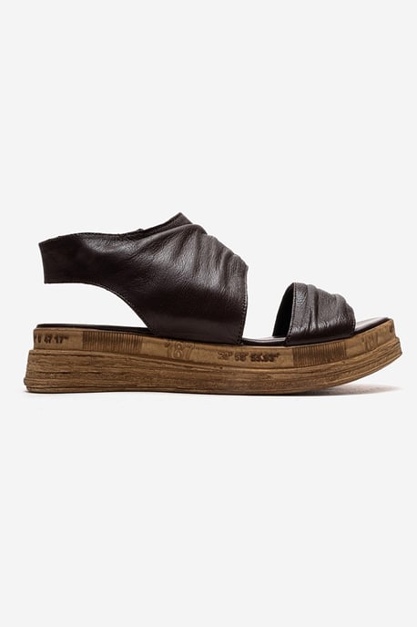 Lunas Leder Side-Zip Flach Absatz Sandale - Image 4