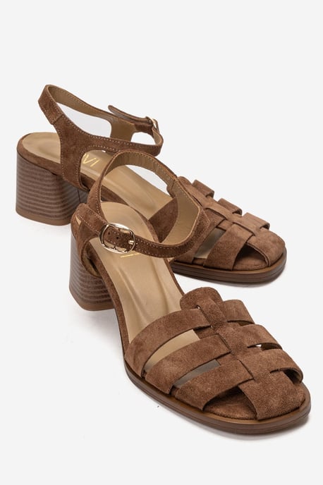 Devora Leder Blockabsatz Sandale - Image 1