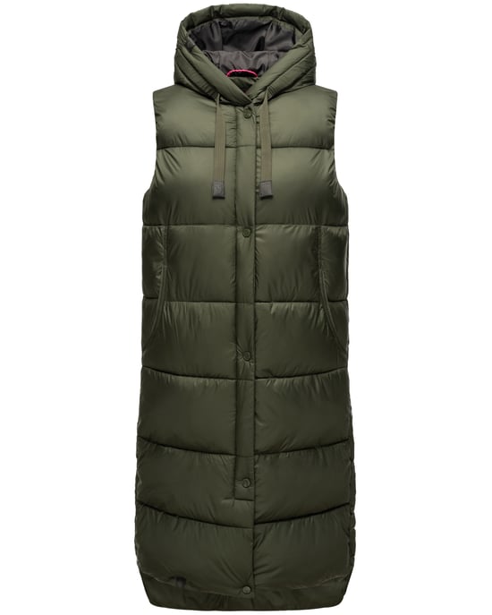 Marikoo Damen Winterweste Sayorii – lang, warm & mit Kapuze - Image 2