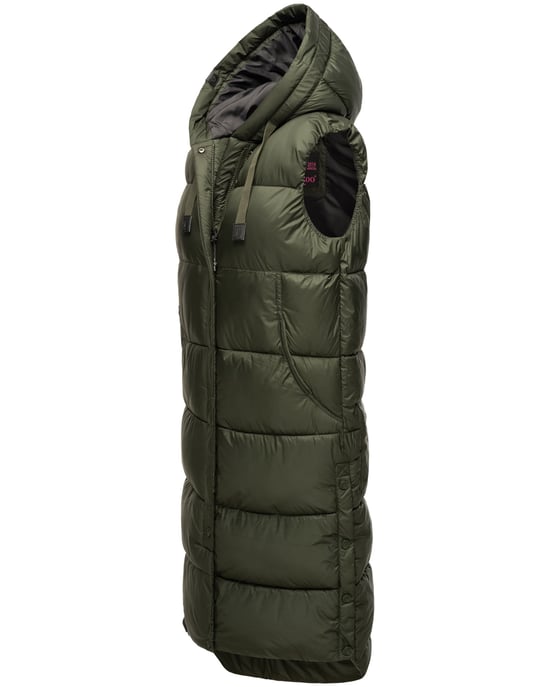 Marikoo Damen Winterweste Sayorii – lang, warm & mit Kapuze - Image 3