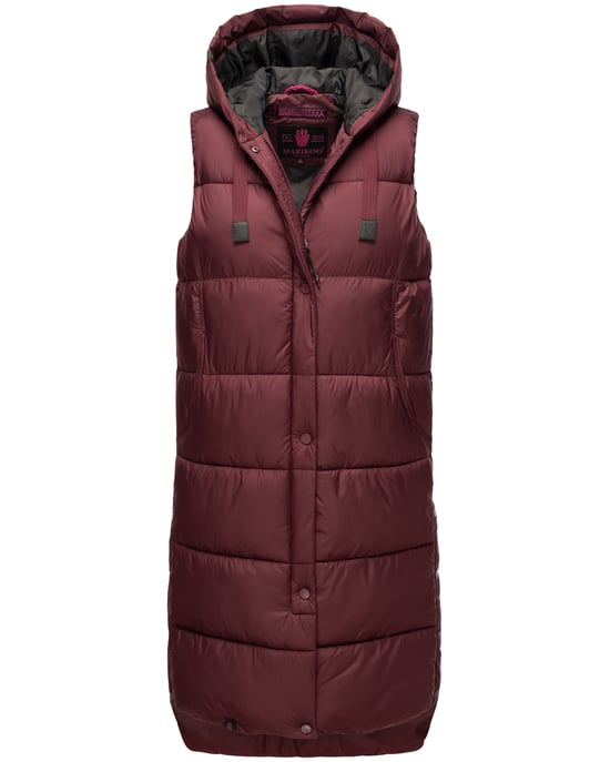 Marikoo Damen Winterweste Sayorii – lang, warm & mit Kapuze - Image 1