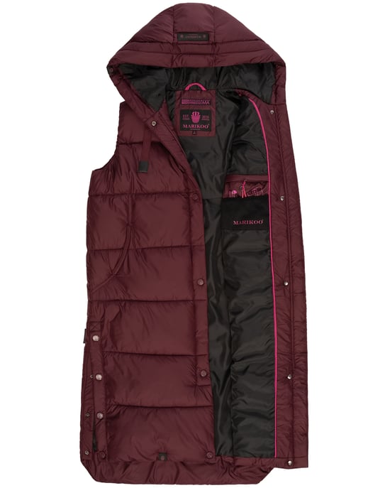 Marikoo Damen Winterweste Sayorii – lang, warm & mit Kapuze - Image 5