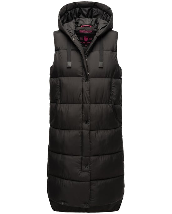 Marikoo Damen Winterweste Sayorii – lang, warm & mit Kapuze - Image 1