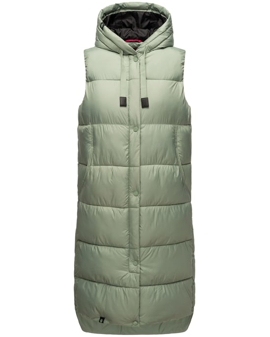 Marikoo Damen Winterweste Sayorii – lang, warm & mit Kapuze - Image 2